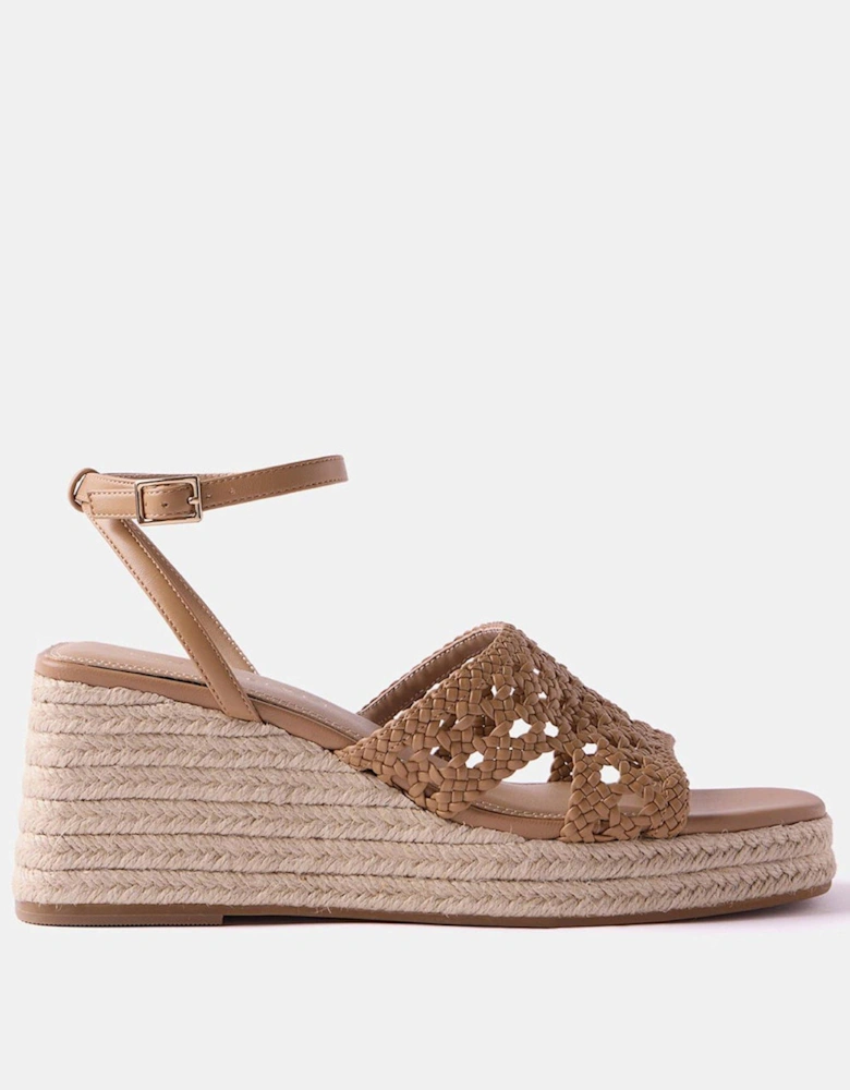 Lola Neutral Espadrille Wedge Sandals