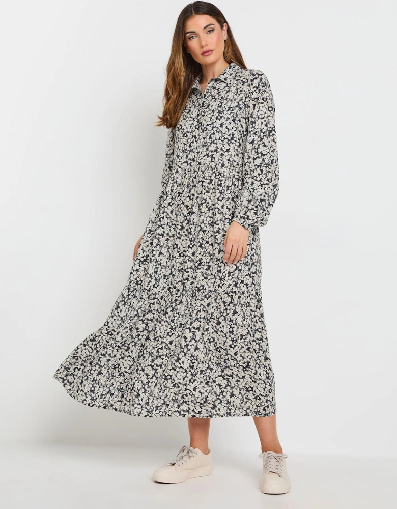 Tall Ditsy Collar Tiered Smock Dress