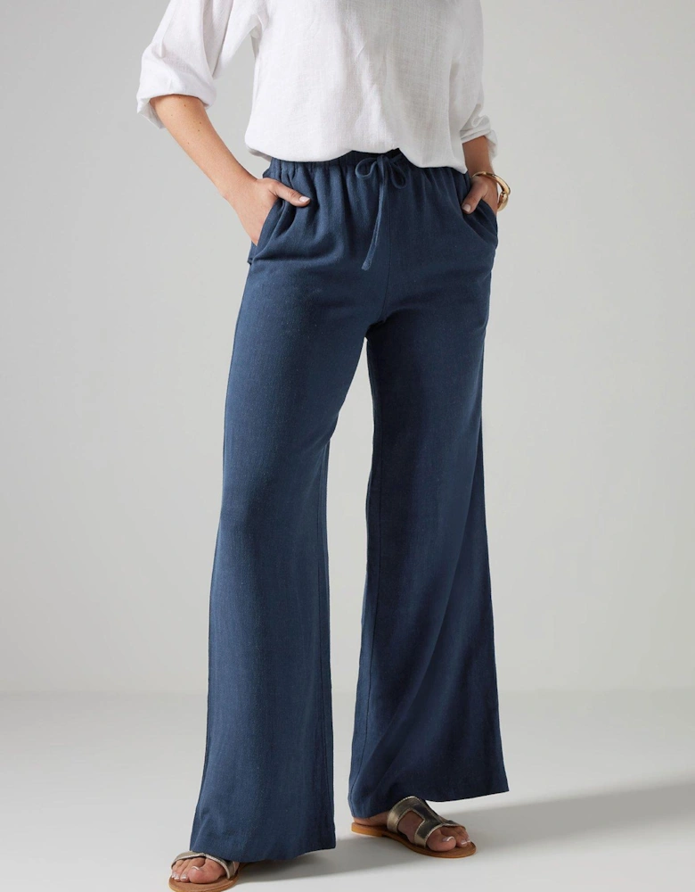 Tall Linen Blend Wide Leg Trouser 34"