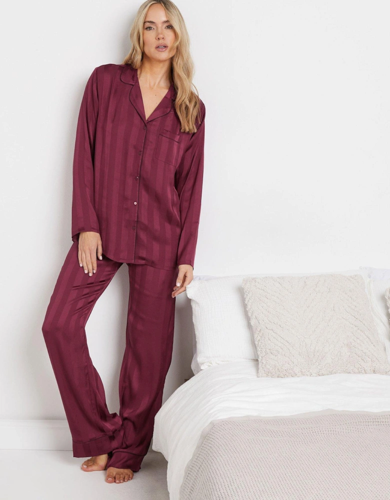 Tall Jacquard Stripe Satin Pj Set