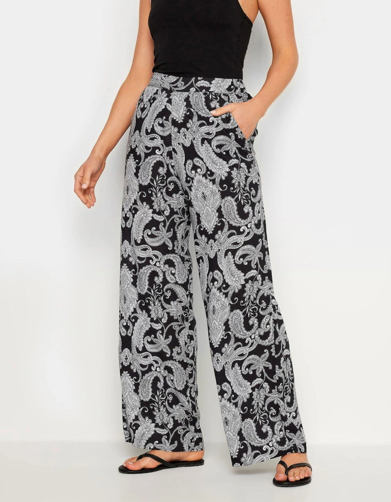 Paisley Wide Leg Trouser 36" - Black