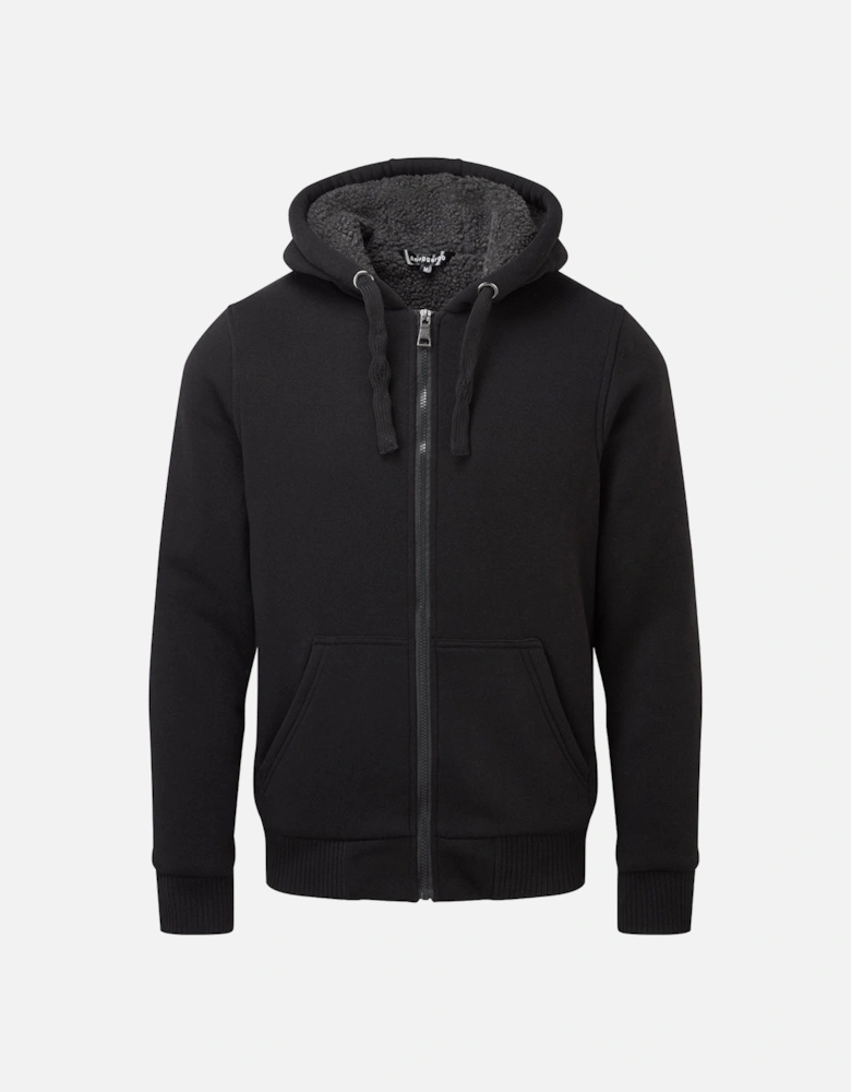 Mens Sherpa Lined Full Zip Hoodie