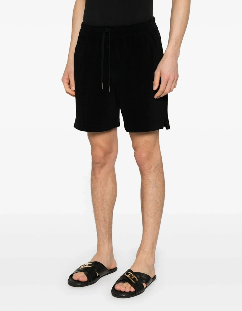 Luxury Towelling Shorts Black