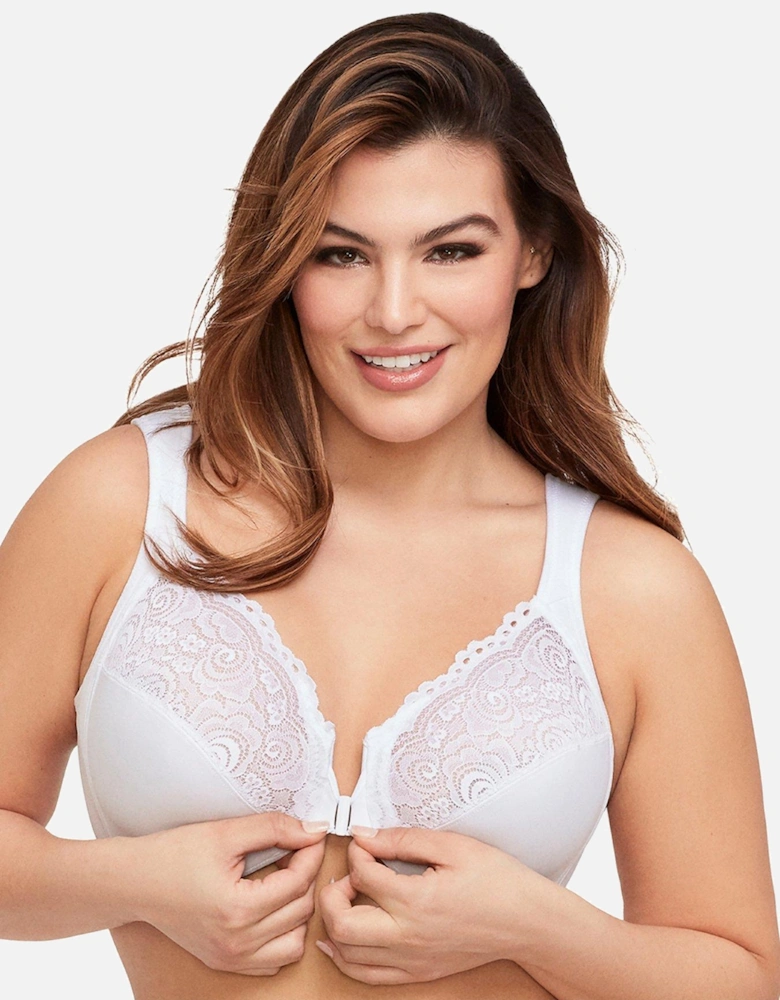 Wonderwire Lace Front Close Bra - White