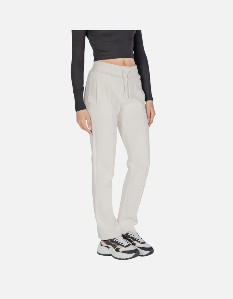 Cotton Blend Tailored Pants Women - Cream Jeans
