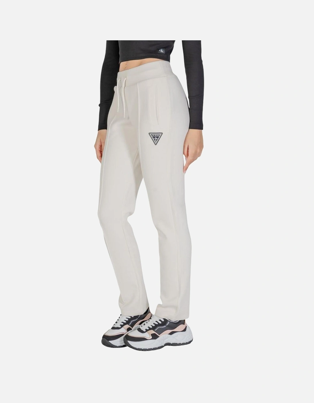 Cotton Blend Tailored Pants Women - Cream Jeans