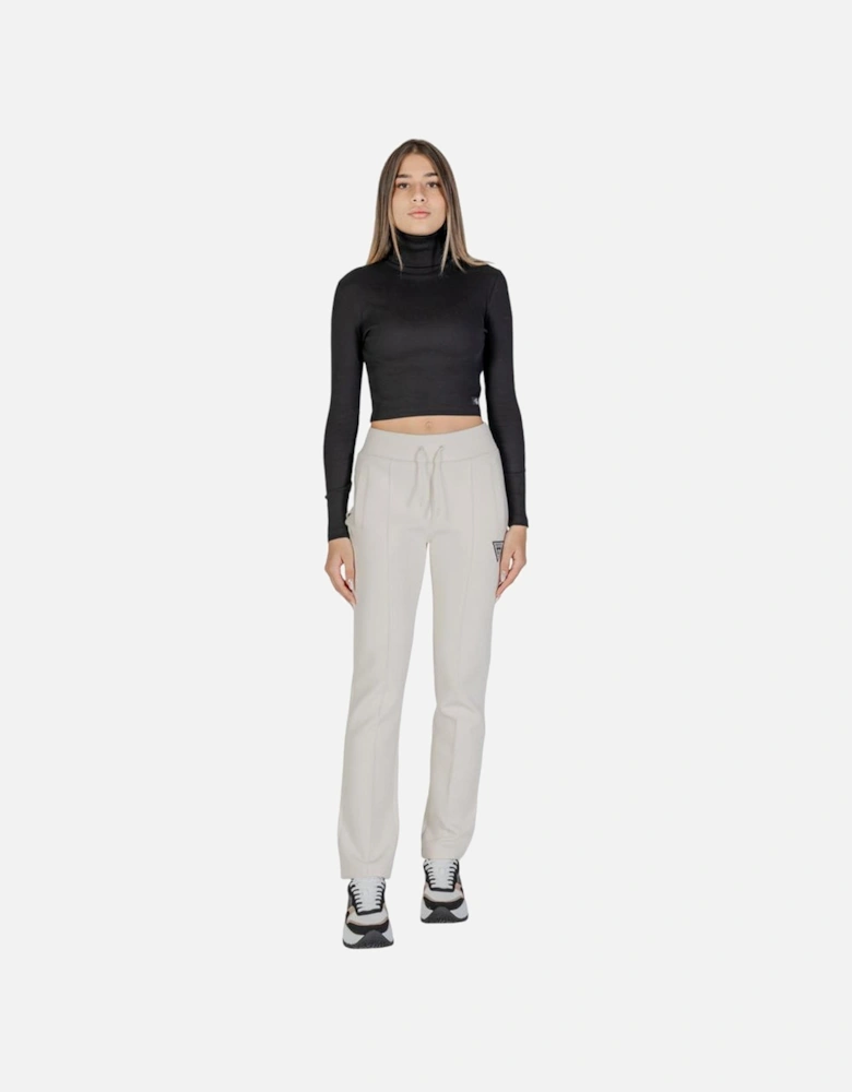 Cotton Blend Tailored Pants Women - Cream Jeans