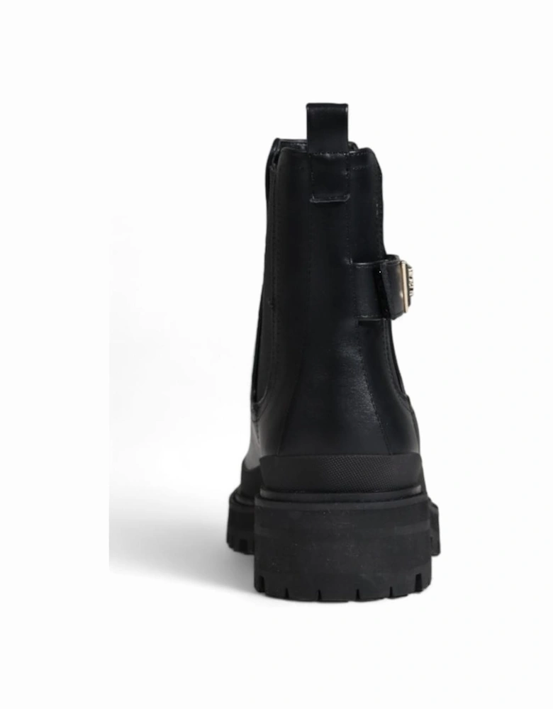 Polyurethane and Polyester Womens Shoes - Black Boots