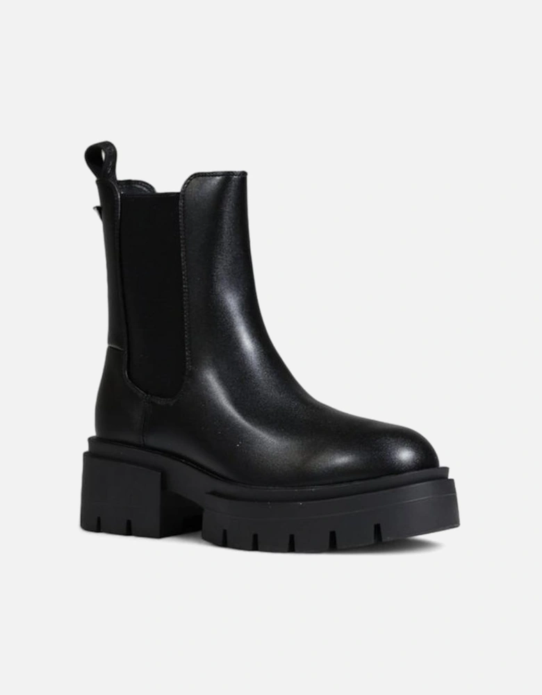 Polyurethane and Polyester Womens Shoes - Black Boots