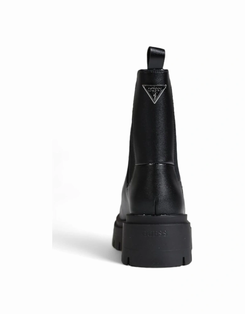 Polyurethane and Polyester Womens Shoes - Black Boots