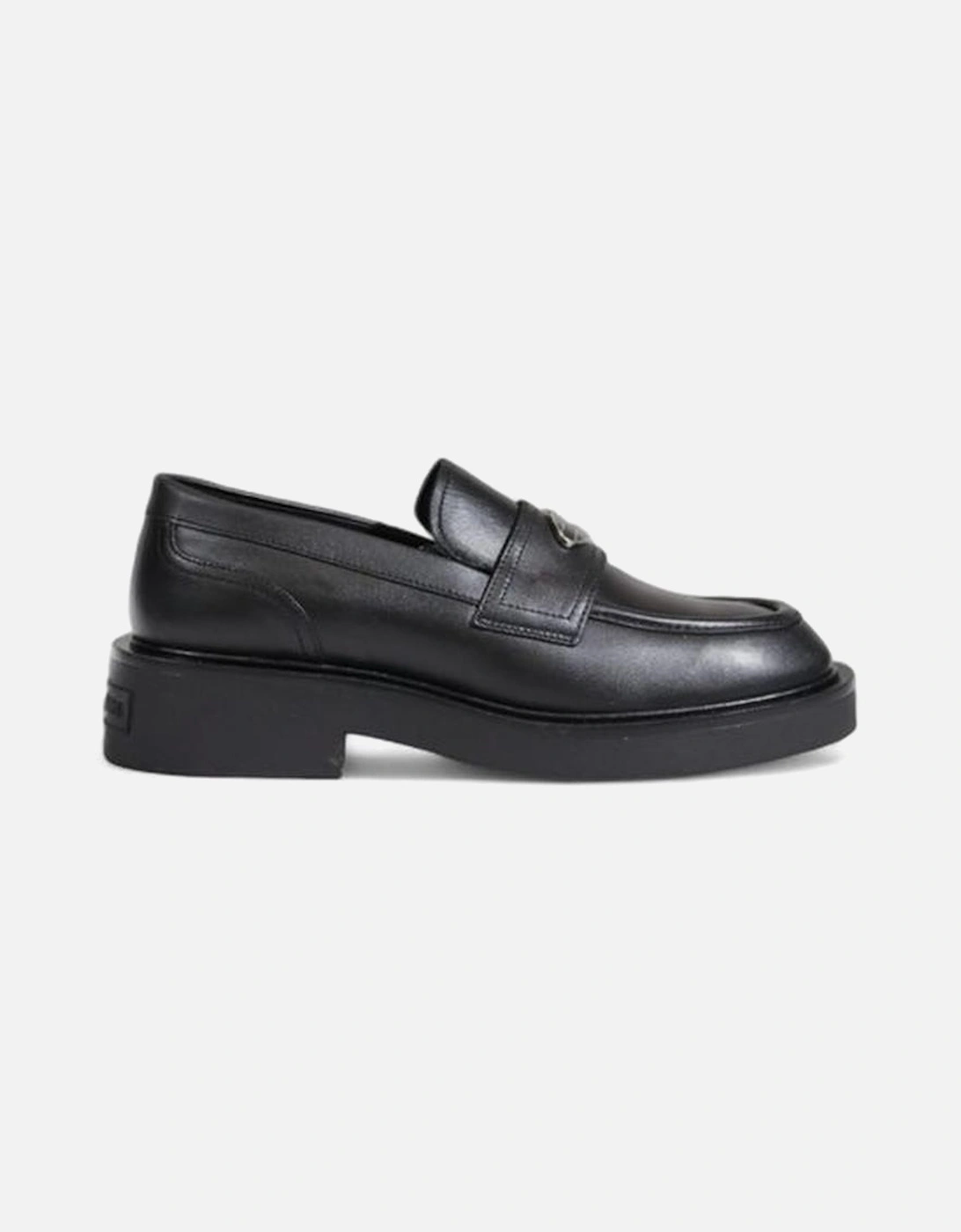 Black Leather Flat Shoe Women, 5 of 4