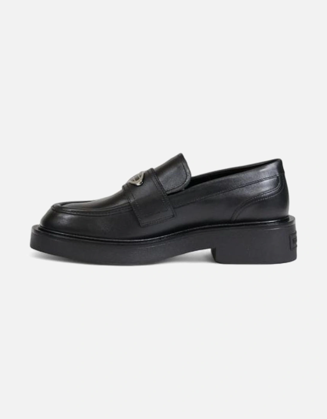 Black Leather Flat Shoe Women