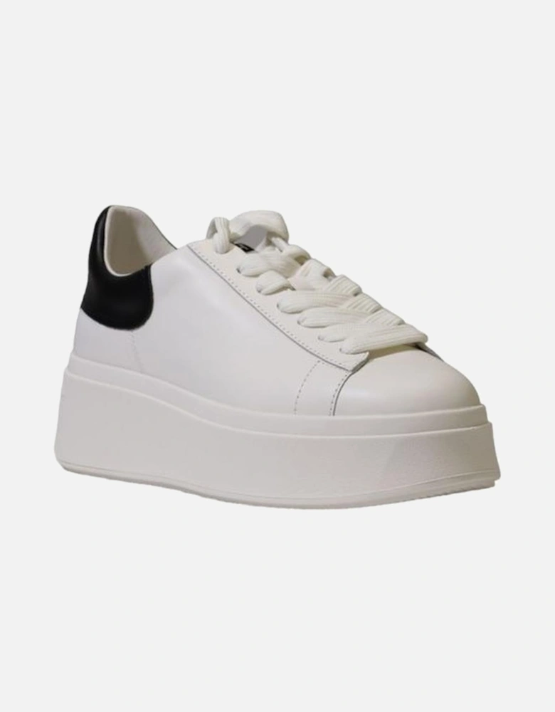 Leather and Fabric Womens Shoes - Black And White Sneakers