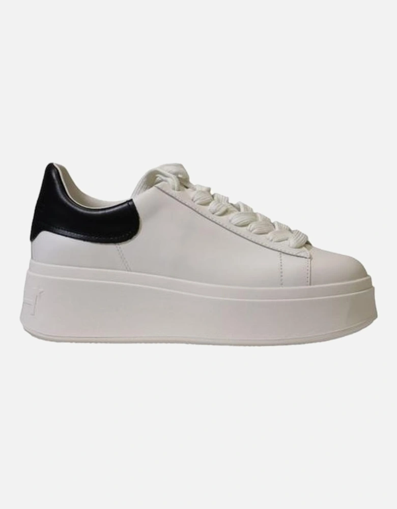 Leather and Fabric Womens Shoes - Black And White Sneakers