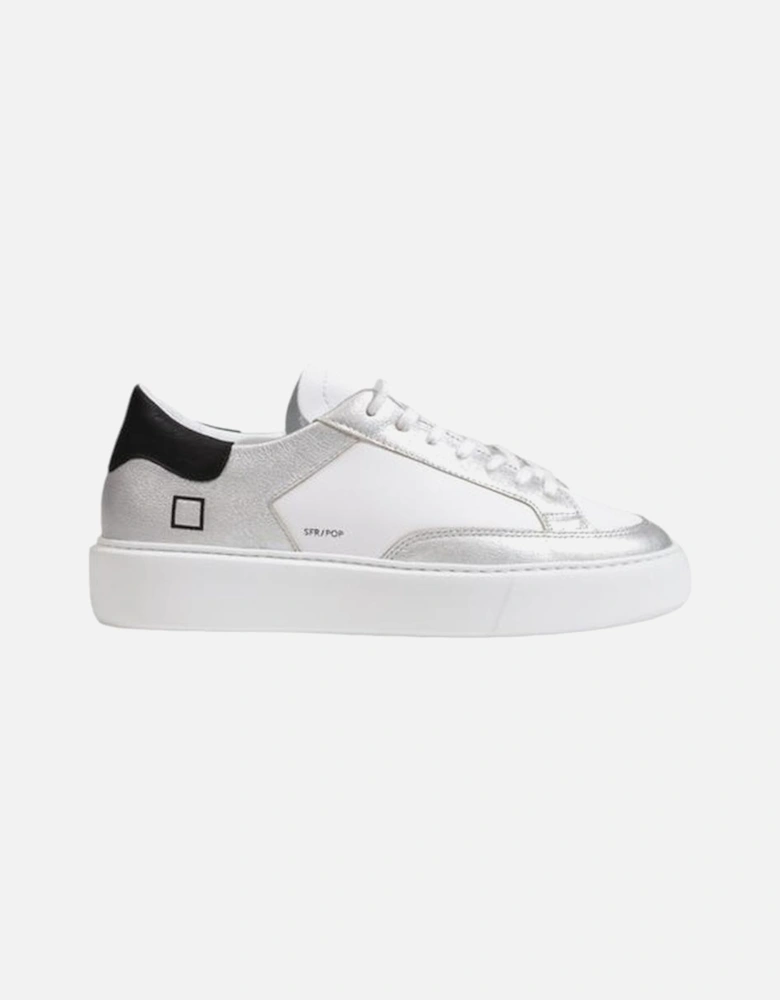 Silver Leather Sneaker Women