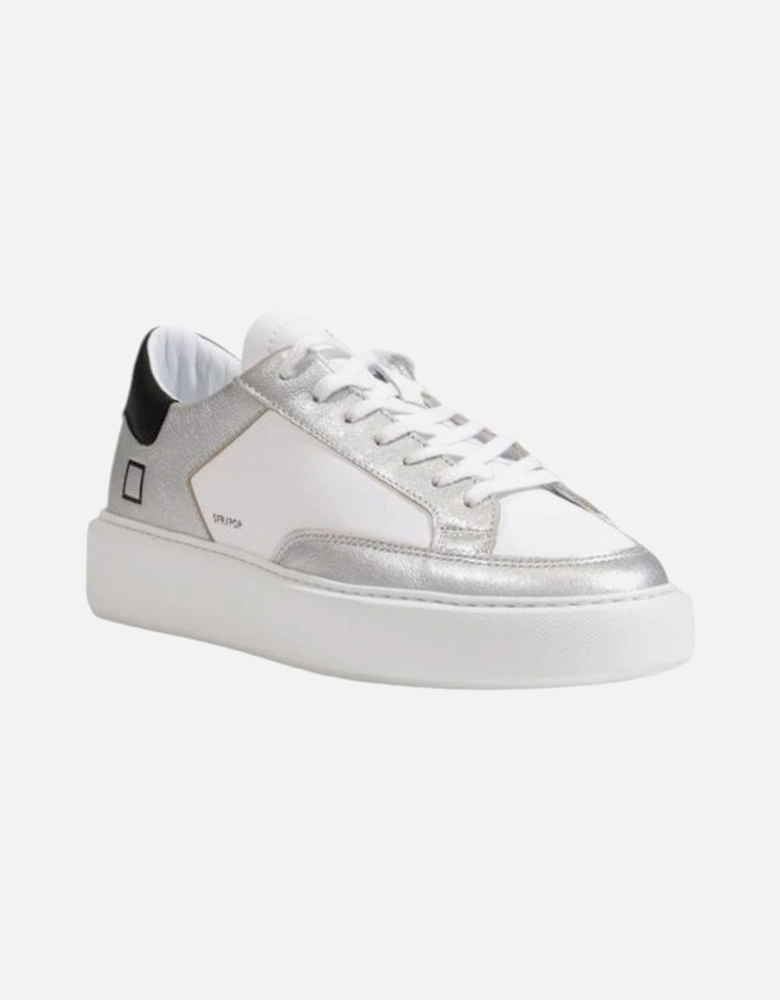 Silver Leather Sneaker Women