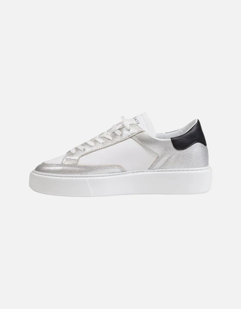 Silver Leather Sneaker Women