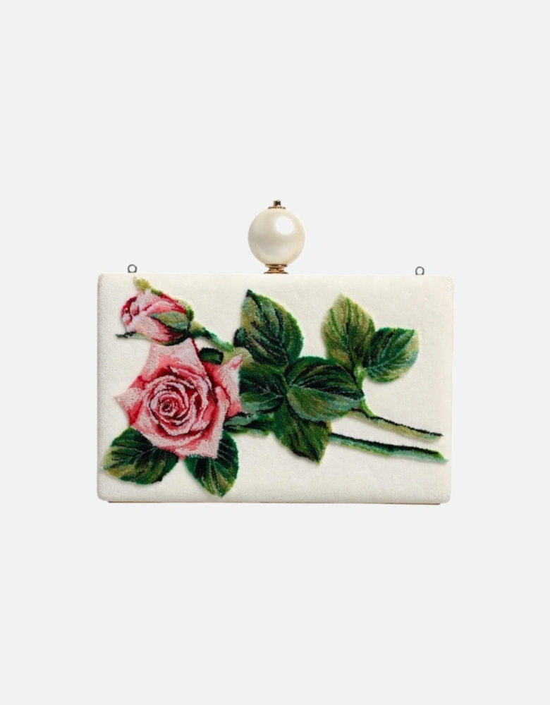 Microbag Crossbody Floral Bag with Embellished Chain Strap Women -