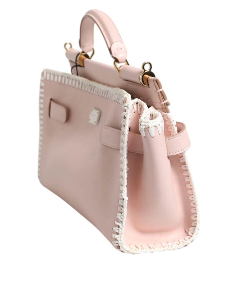 Leather Crossbody Bag with Gold-Tone Hardware Women - Pink