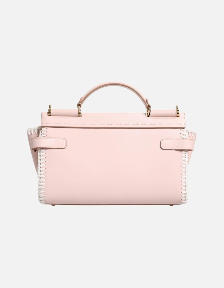 Leather Crossbody Bag with Gold-Tone Hardware Women - Pink