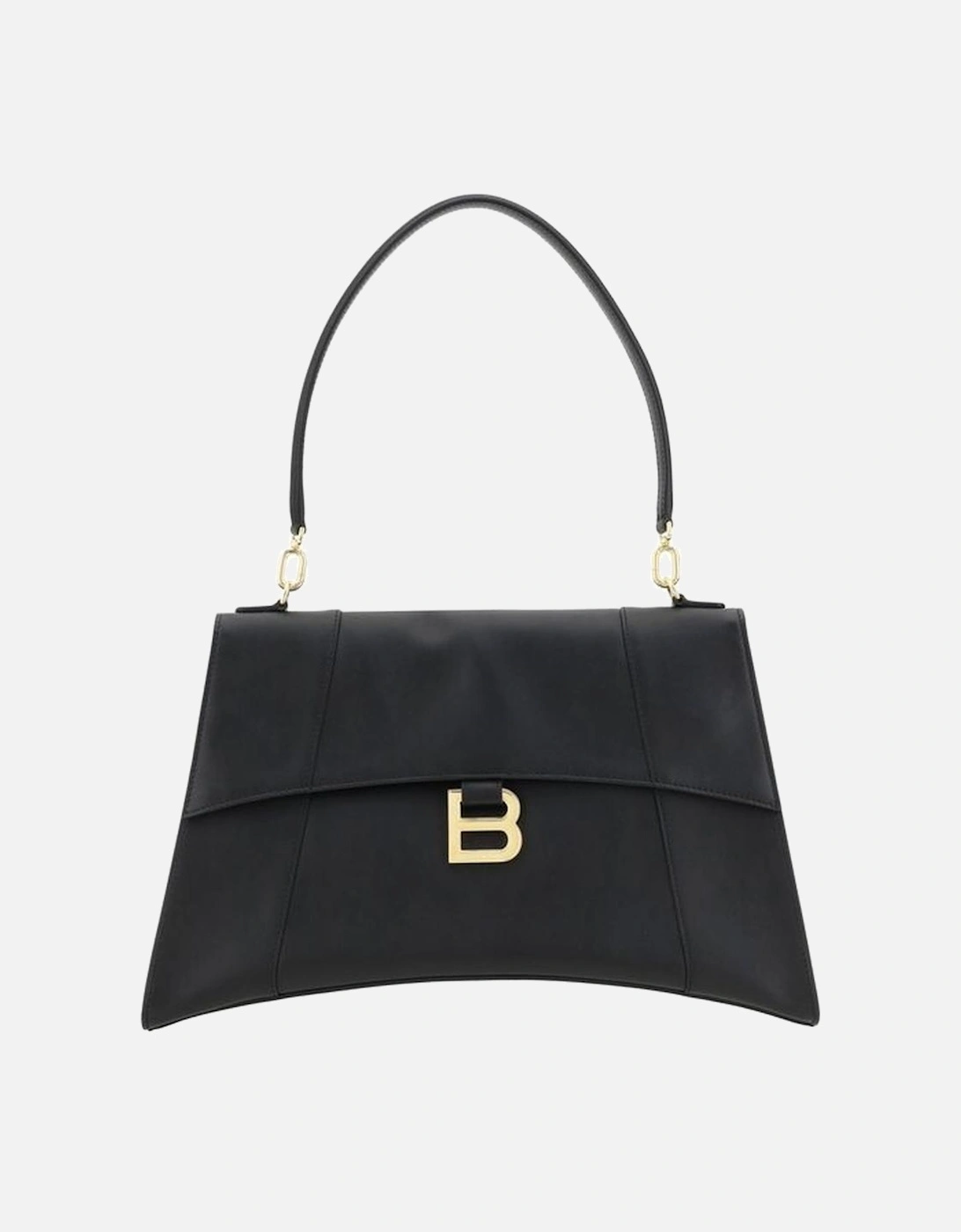 Calfskin Hourglass Shoulder Bag with B Logo Women - Black, 5 of 4