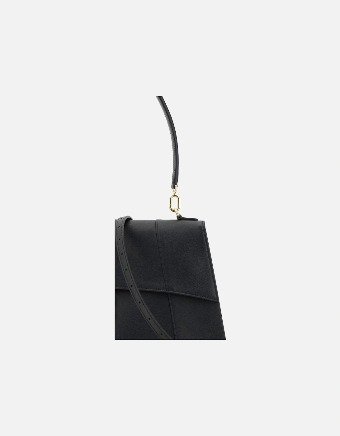 Calfskin Hourglass Shoulder Bag with B Logo Women - Black