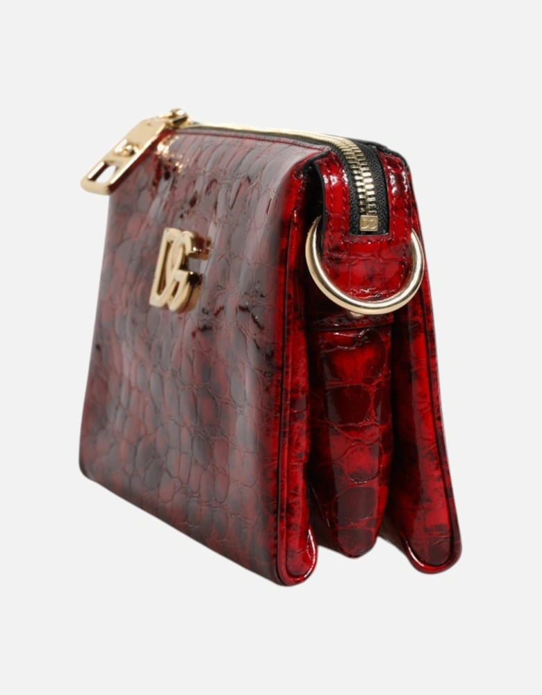 Exotic Leather Crossbody Bag with Gold Hardware Women - Red