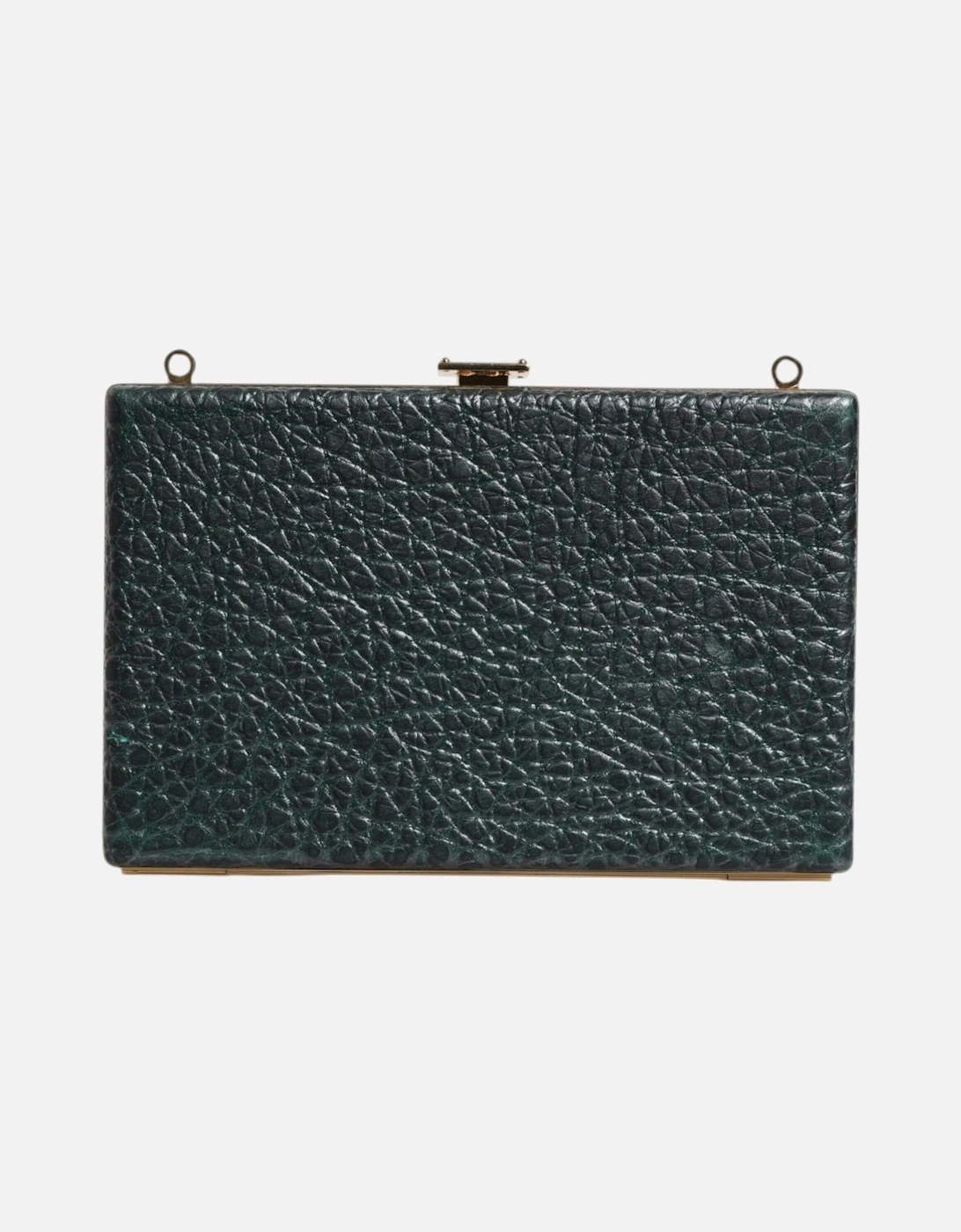 Dolce & Gabbana Women's Black Leather Miniature Clutch Purse With Gold Detailing - Size: One Size