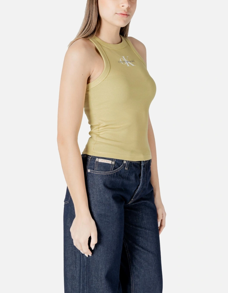 Sleeveless Round Neck Tank Top Women - Yellow