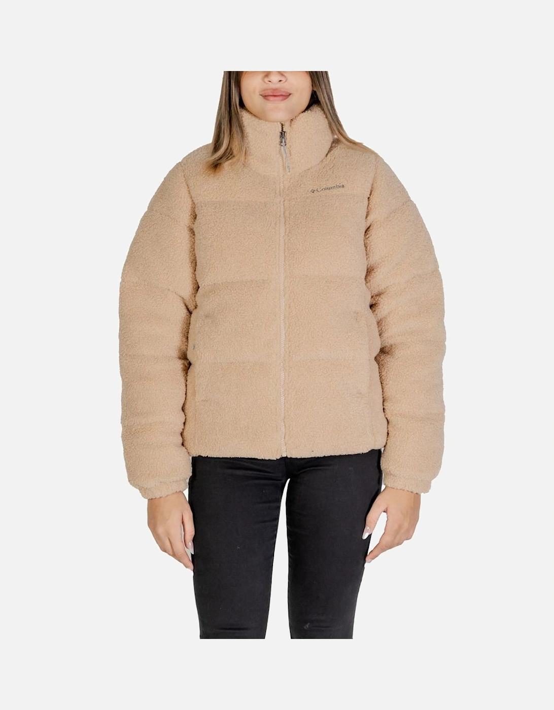 Nylon Taffeta Puffer Jacket with Hood Women - Beige Jackets, 6 of 5