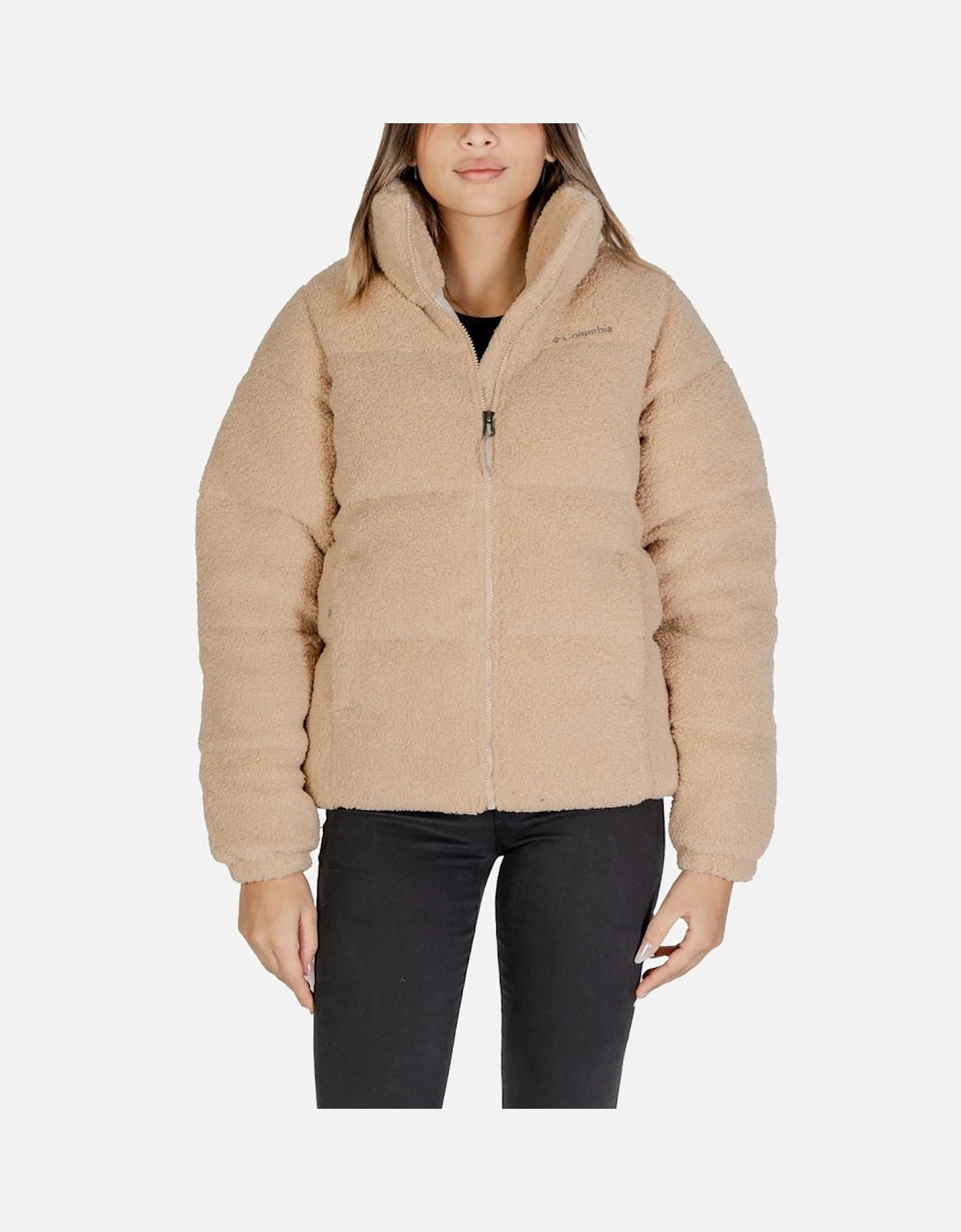 Nylon Taffeta Puffer Jacket with Hood Women - Beige Jackets