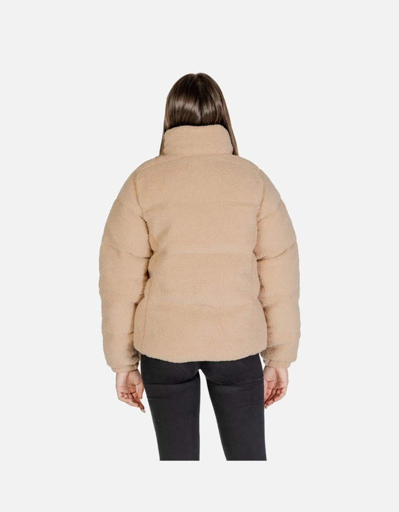 Nylon Taffeta Puffer Jacket with Hood Women - Beige Jackets