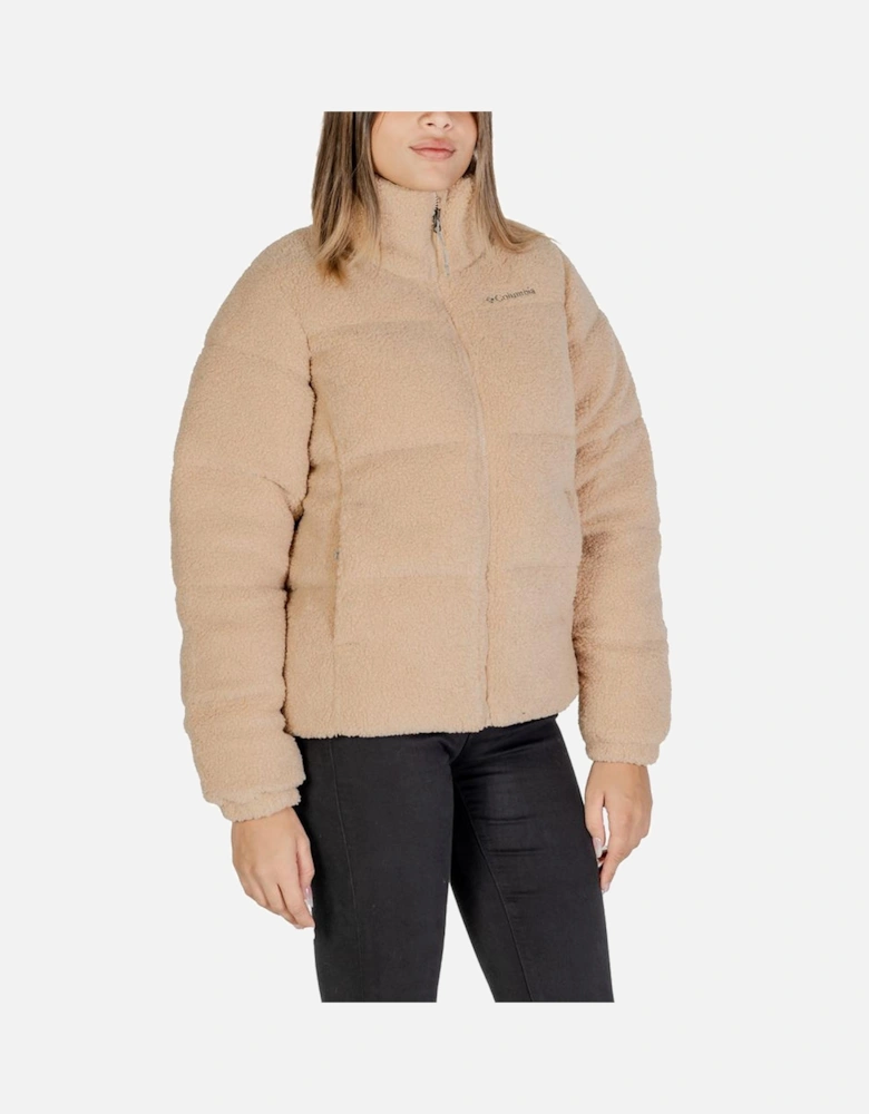 Nylon Taffeta Puffer Jacket with Hood Women - Beige Jackets