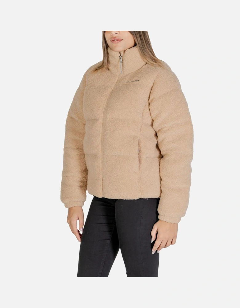 Nylon Taffeta Puffer Jacket with Hood Women - Beige Jackets