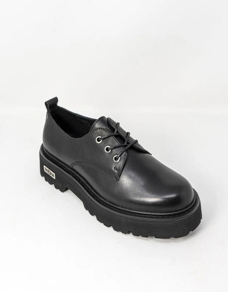 Black Leather Sneaker Women