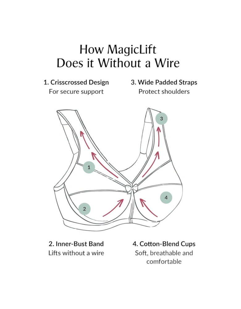 Magiclift No Wire Cotton Support Bra - White