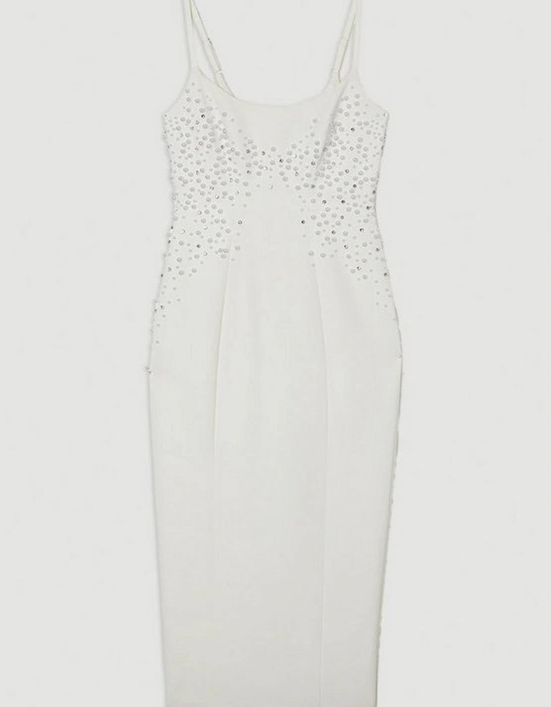 Petite Pearl And Diamante Embellished Tailored Pencil Dress