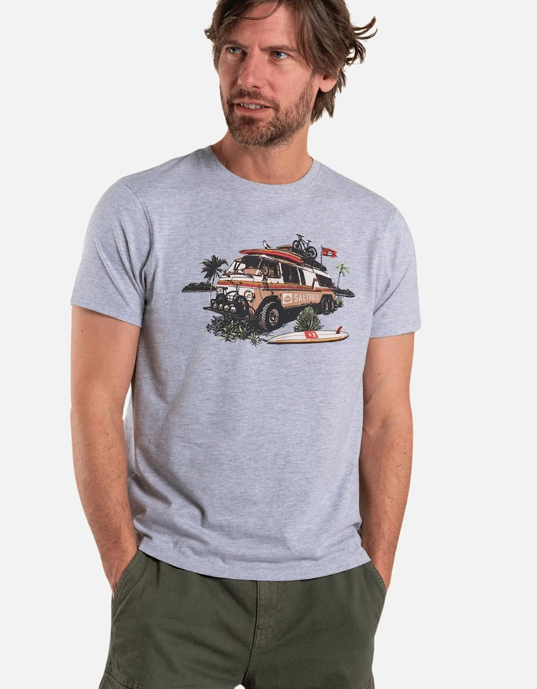 Mens Retro Camper Short Sleeve T-Shirt, 2 of 1