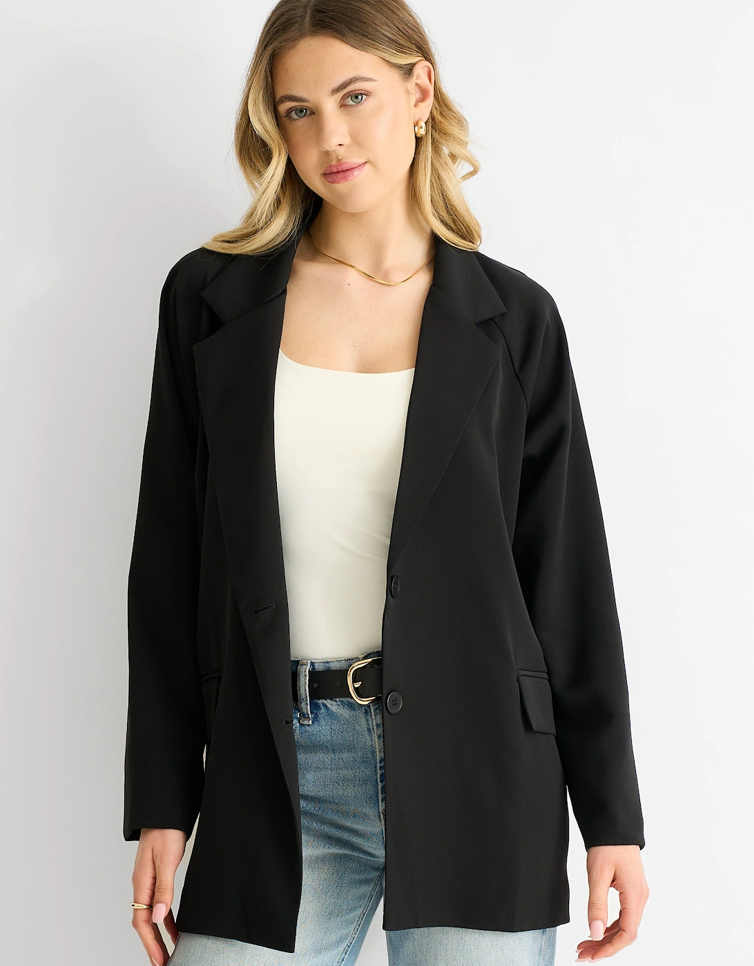 Gini London Women's Black Oversized Tailored Blazer - Size: 10/12
