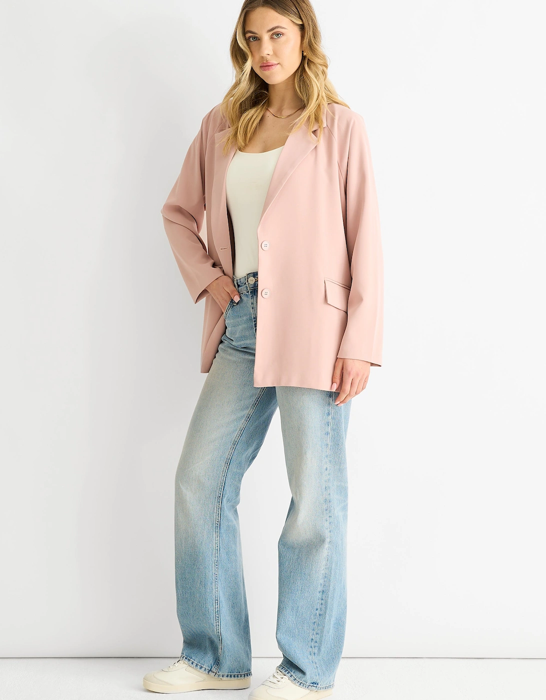 Blush Oversized Tailored Blazer