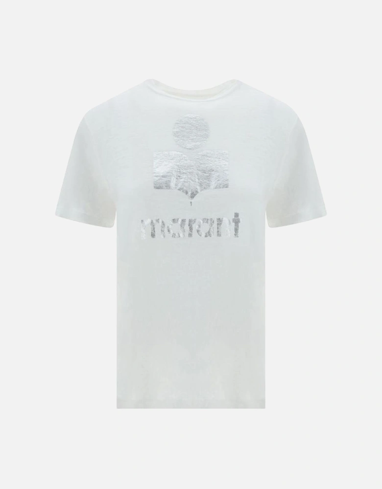 Linen Zewel T-Shirt with Iconic Monogram Women - White