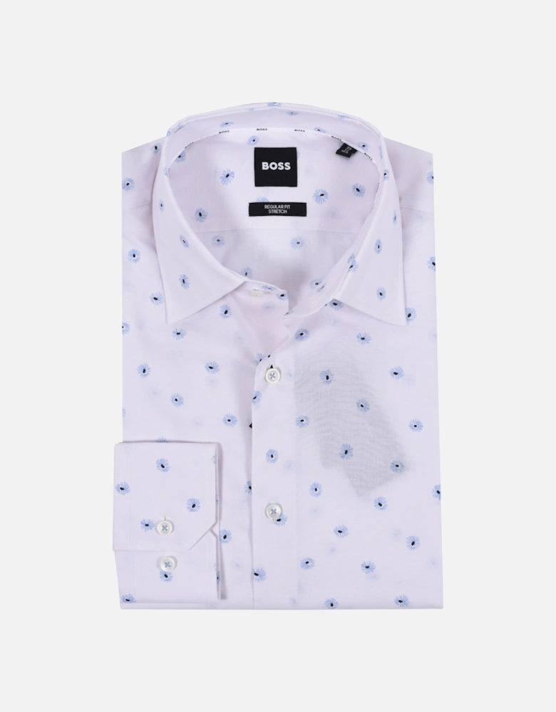 Boss H-joe - Kent-c1-214 Shirt White/Pastel Blue Flowers