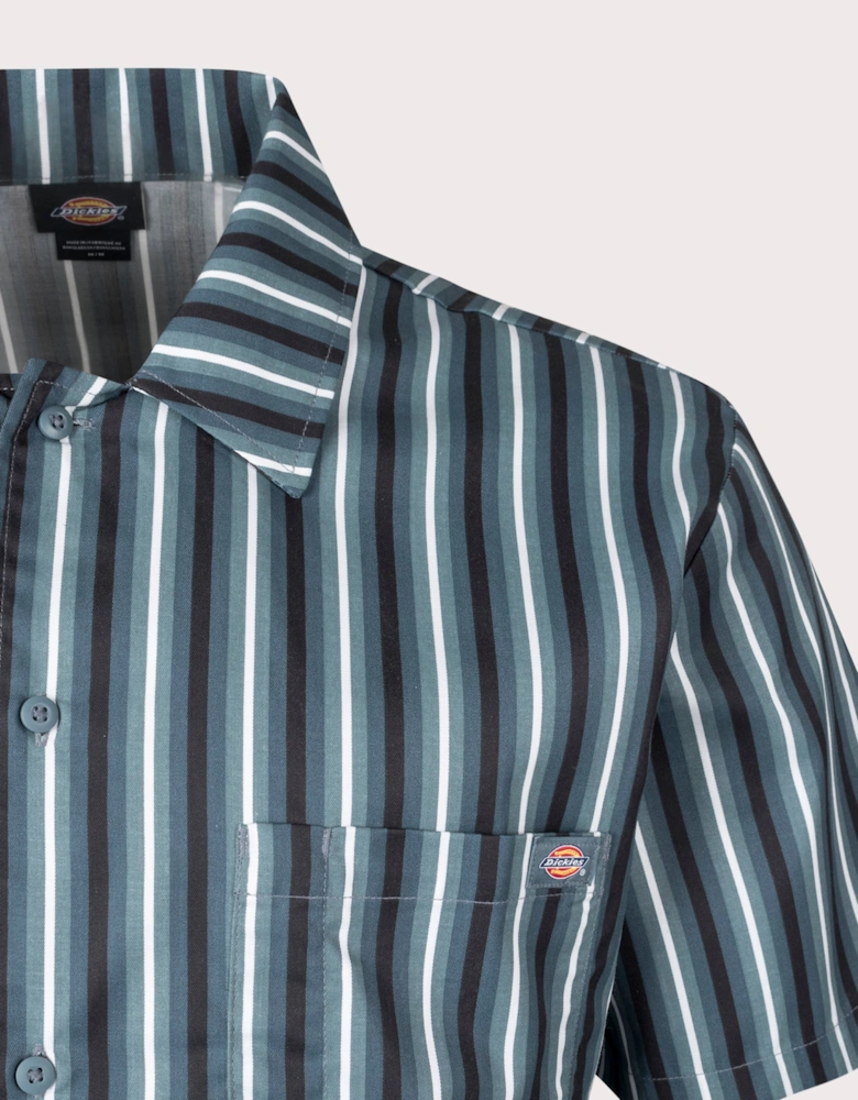 Multi Stripe Short Sleeve Work Shirt