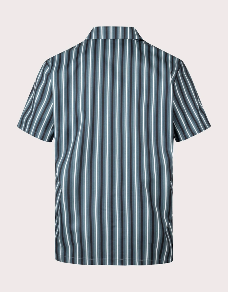 Multi Stripe Short Sleeve Work Shirt