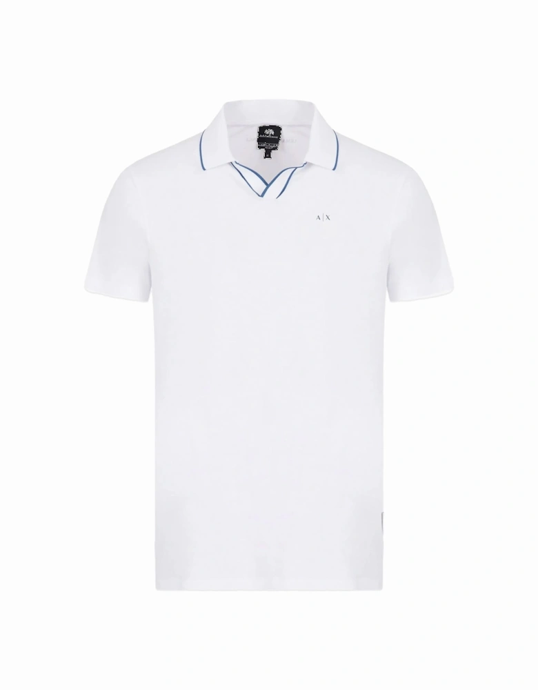 3RZFFC Open Neck Polo - White