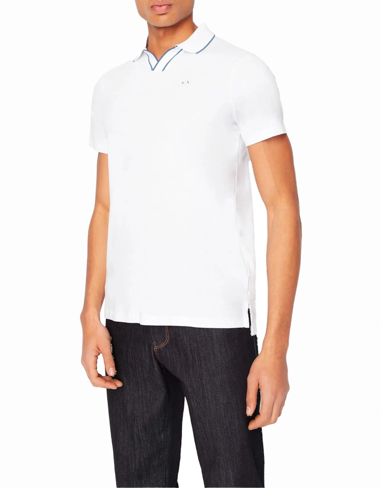 3RZFFC Open Neck Polo - White