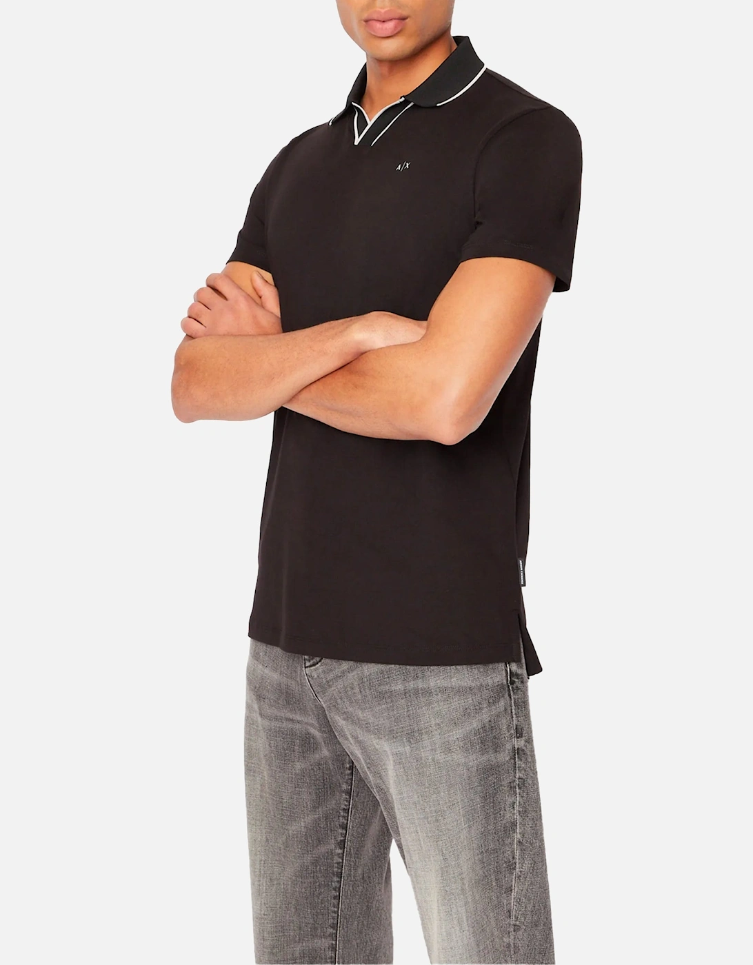 3RZFFC Open Neck Polo - Black