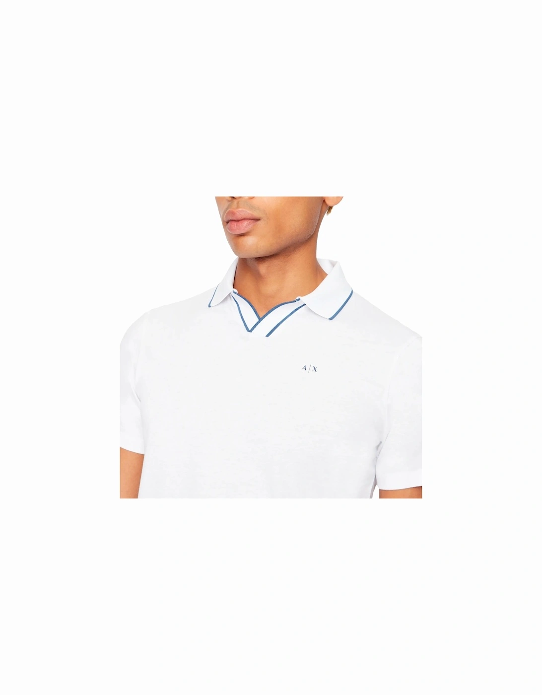 3RZFFC Open Neck Polo - White