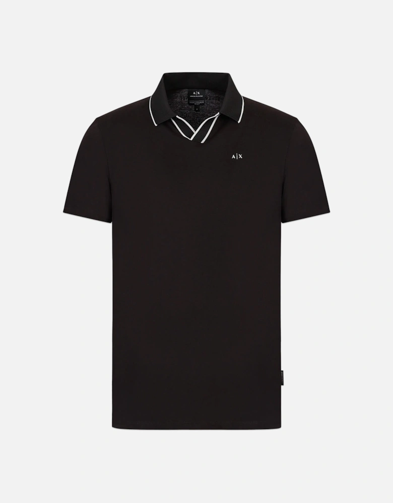 3RZFFC Open Neck Polo - Black