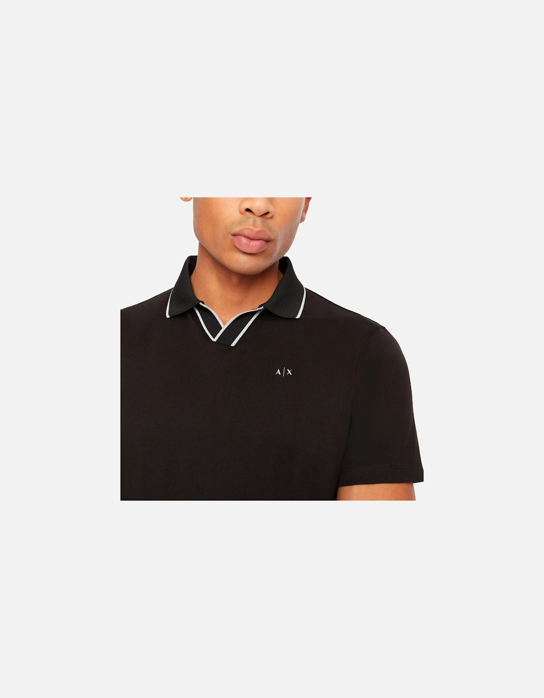 3RZFFC Open Neck Polo - Black